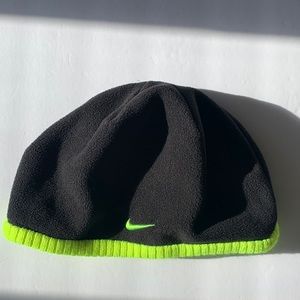 Kids Nike Fleece Black & Neon Green Hat